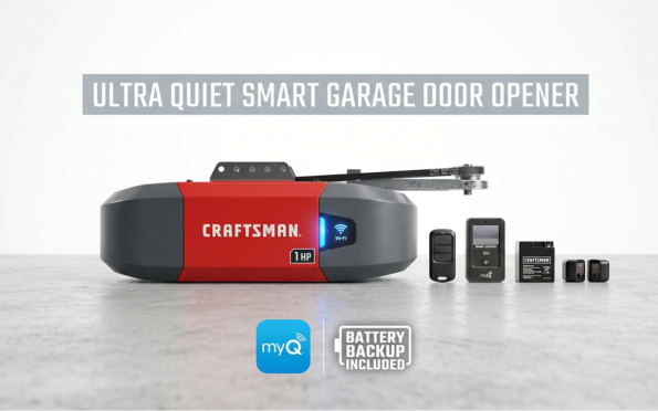 CRAFTSMAN 1-HP myQ Ultra Quiet Smart Garage Door Opener Wi-Fi and Battery Backup