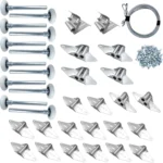 Garage Door Hardware Kit Roller/Hinge/Top Bracket/Wire Rope (for 16'x8' and 18'x8' Height Double Garage Doors)