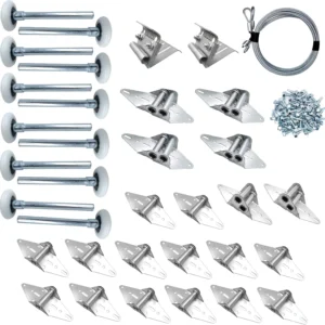 Garage Door Hardware Kit Roller/Hinge/Top Bracket/Wire Rope (for 16'x8' and 18'x8' Height Double Garage Doors)